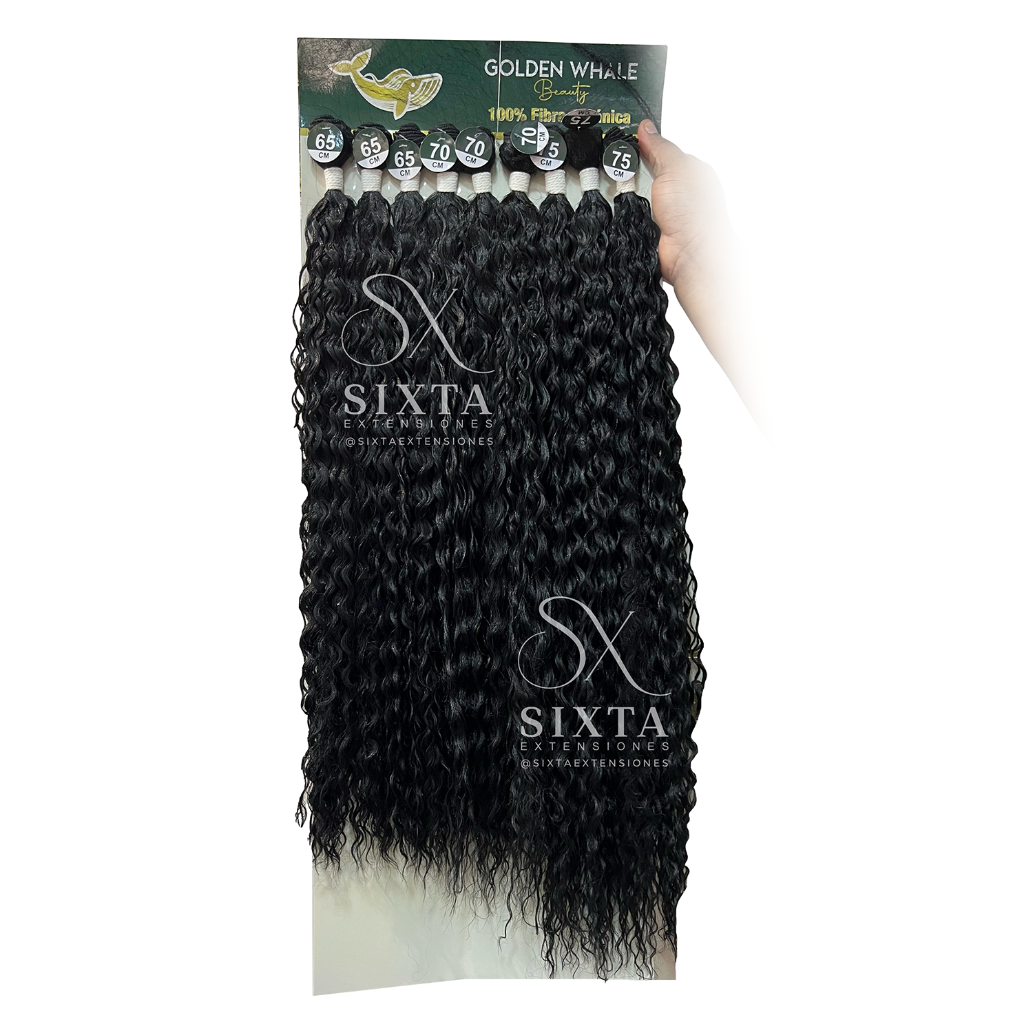 Extensión Crespa 30” – Tono 1, Peinada Completa
